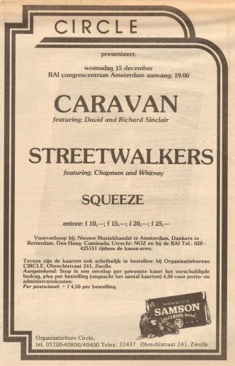 Squeeze Amsterdam 15 December 1976 Prmom AD