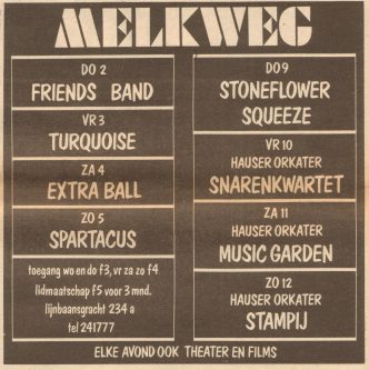 Squeeze Amsterdam Melkweg 9 December 1976