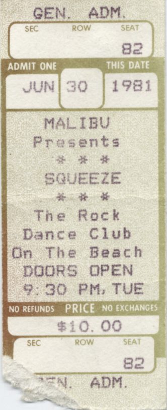 Squeeze - 30 June 1981 - live at Malibu Long Island
