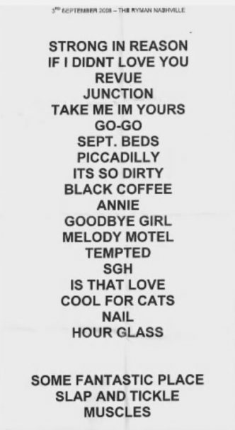2008-09-03 Setlist