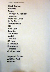 2010-12-04 Setlist