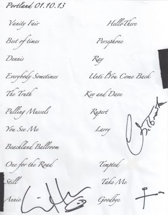 2013-10-01 setlist