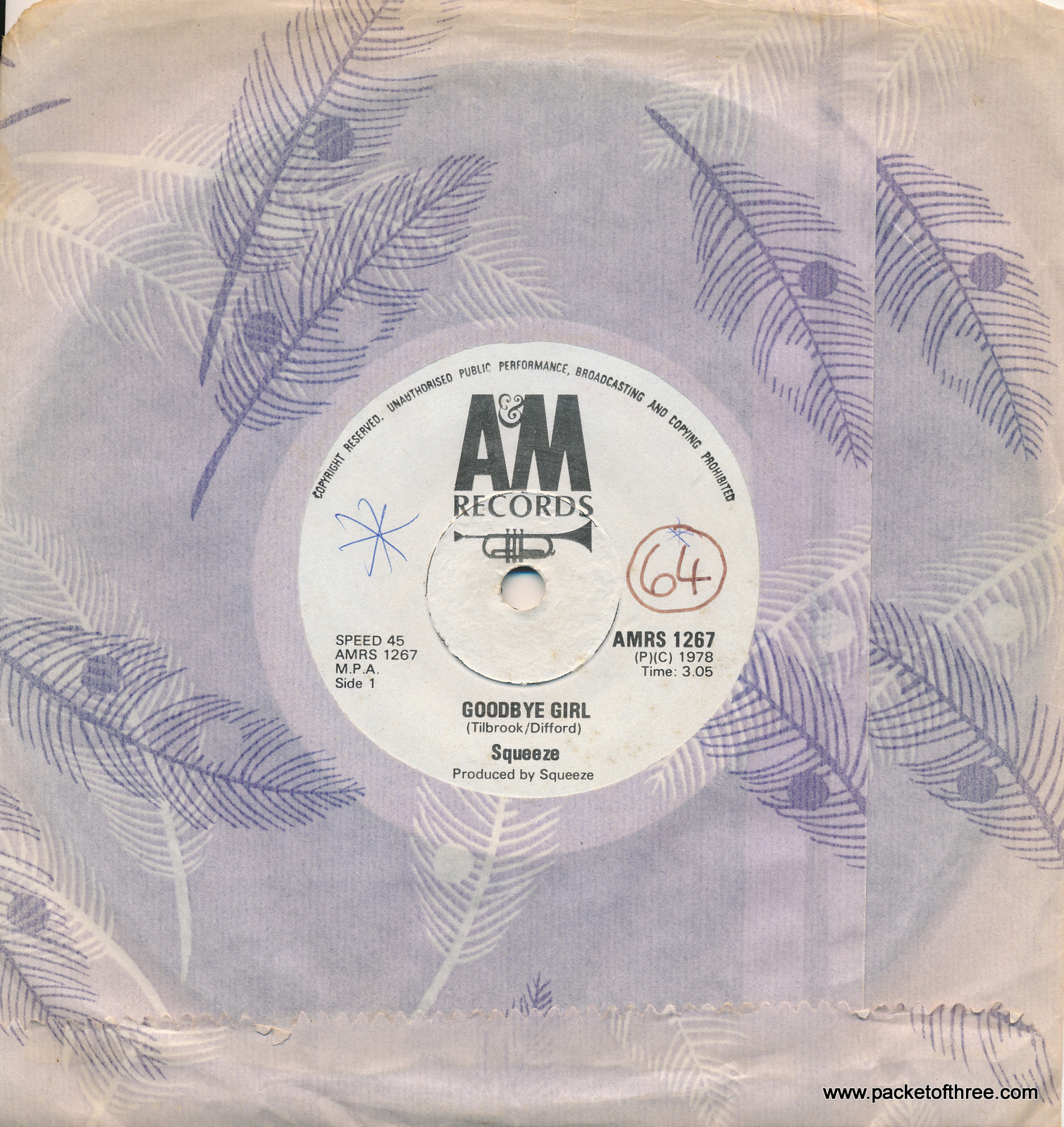 AMRS 1267 Goodbye Girl - Republic of South Africa - 7"
