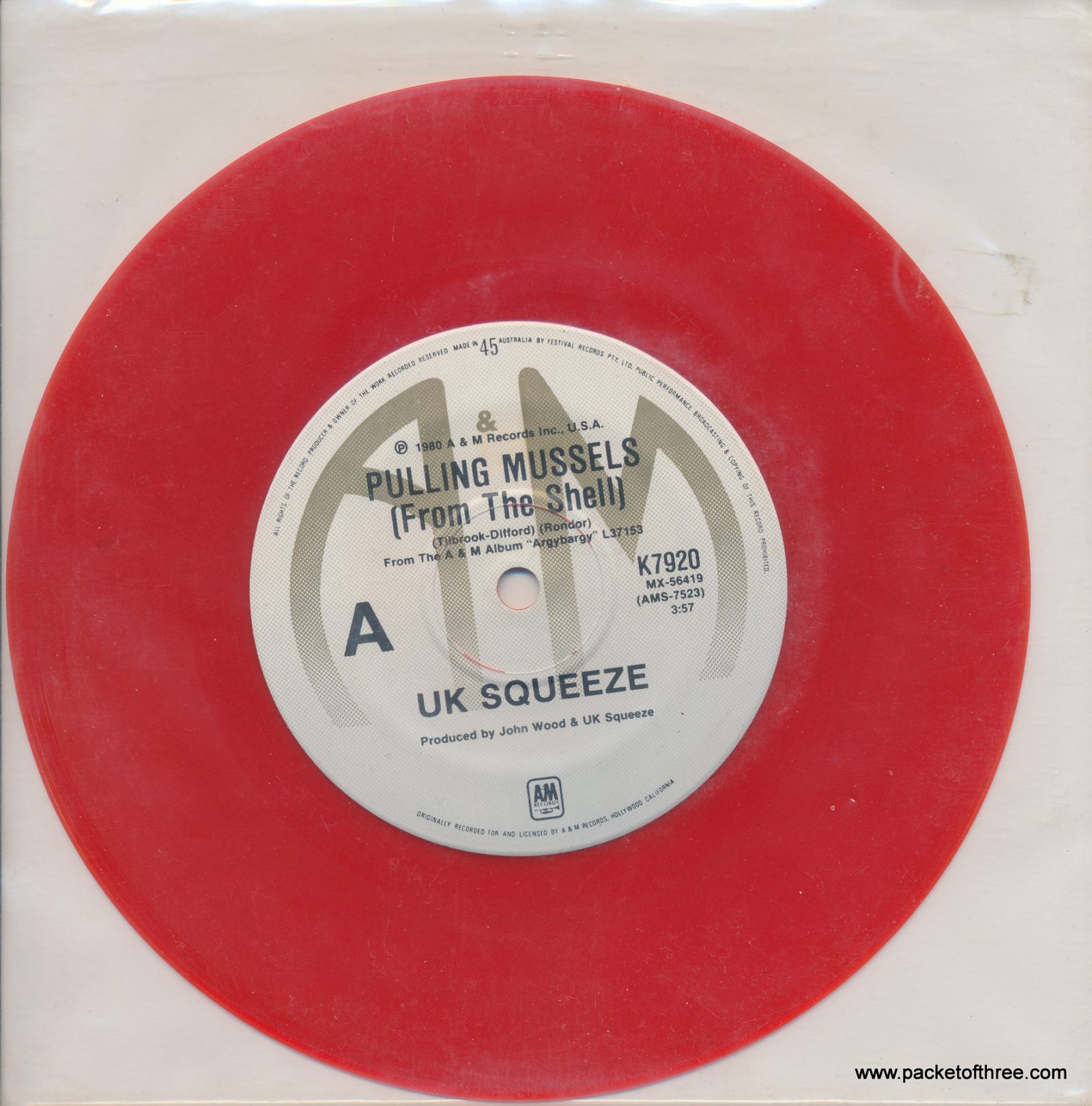 Pulling Mussels (From the Shell) - Australia - 7" - red vinyl - plastic sleeve