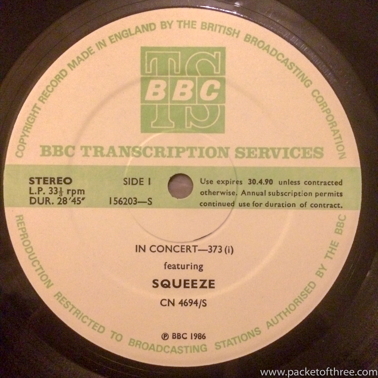 BBC In Concert 373 Hammersmith 1985 - Squeeze - packetofthree