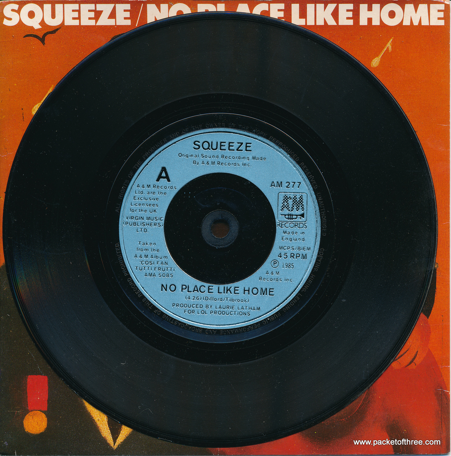 Squeeze - No Place Like Home - UK - 7" - picture sleeve