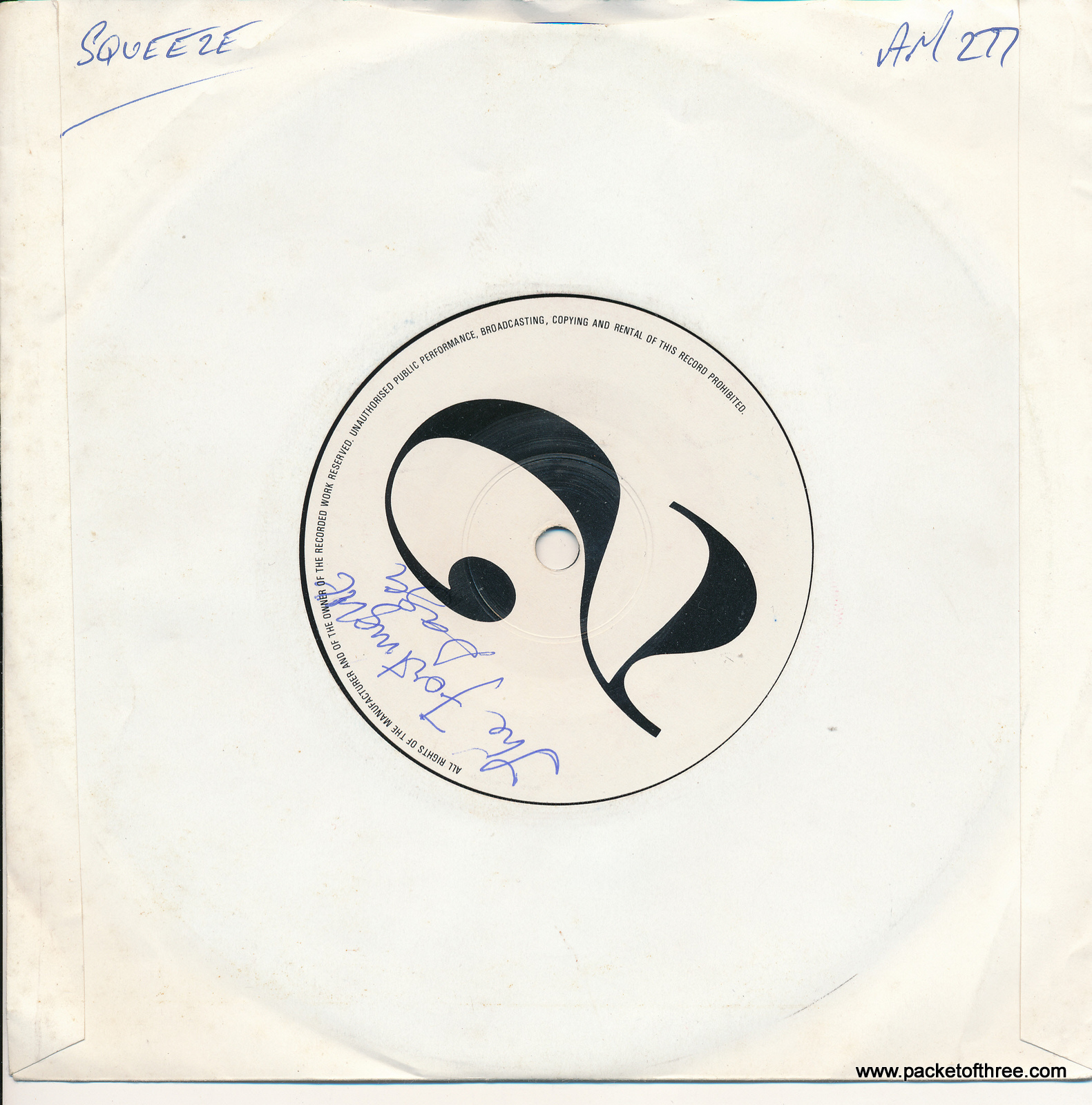 Squeeze - No Place Like Home - UK - 7" - white label demonstration copy